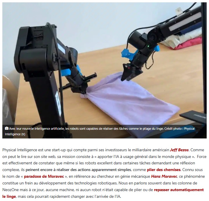 neozone - π0, un incroyable robot boosté à l’IA qui sort, plie et range le linge automatiquement