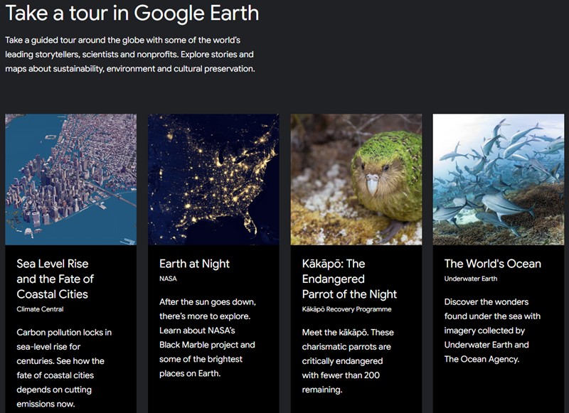 google - Take a tour in Google Earth