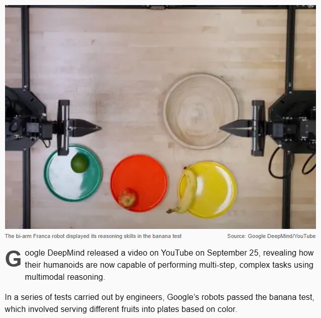 interestingengineering - Google’s humanoid robot hands pass banana test using Gemini’s latest AI models