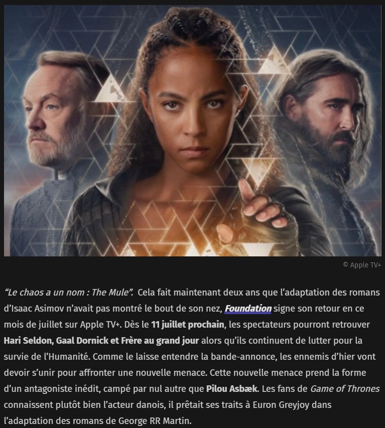 JDG - Foundation saison 3 : la série SF confirme sa montée en puissance