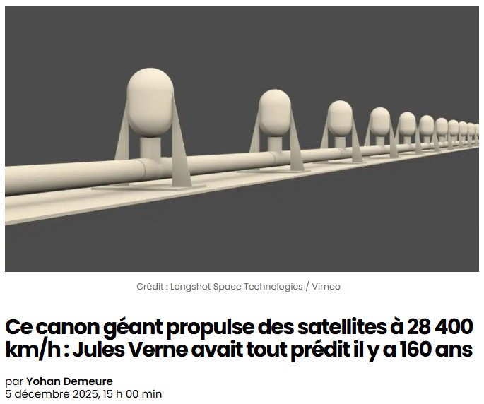 sciencepost - Ce canon géant pourrait propulser des satellites à 28 400 km/h