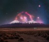APOD - Barnards Loop over Twin Volcanoes