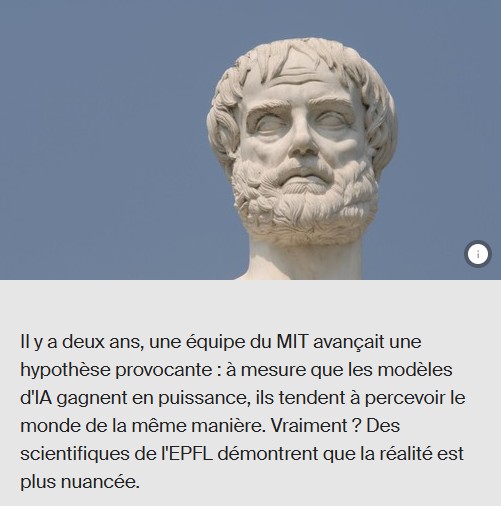 EPFL - Les systèmes d'IA se forgent-ils une vision identique du monde?