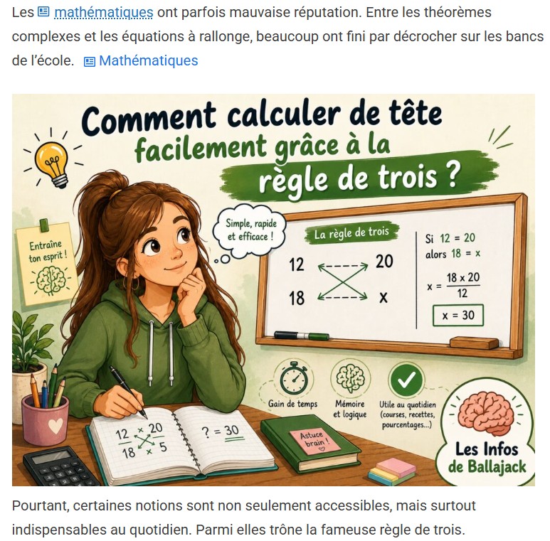 ballajack - Comment calculer de tête facilement grâce à la règle de trois ?