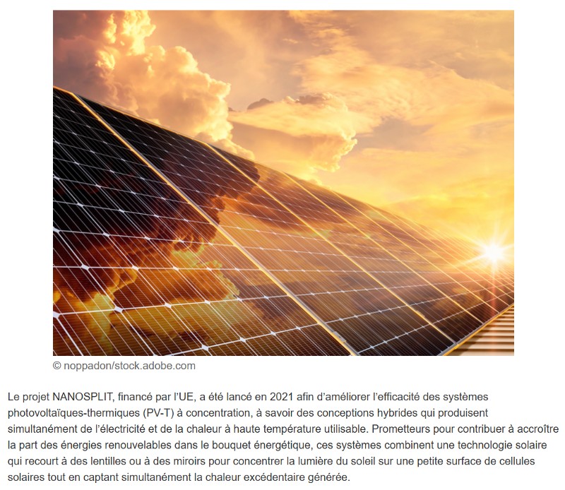 Cordis - Des nouvelles du projet NANOSPLIT: Transformer la lumière du soleil en électricité et en chaleur utile