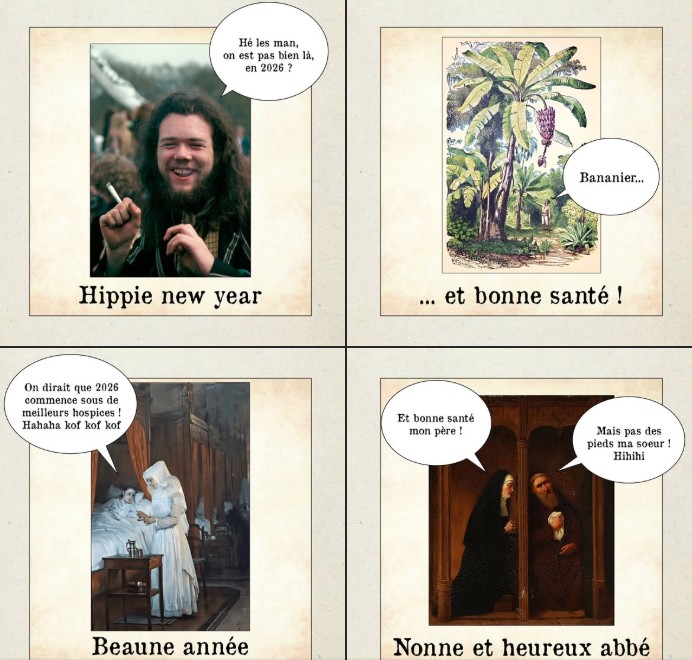 Penseur étoile - son Bonne année les copines et les copains en je deux maux