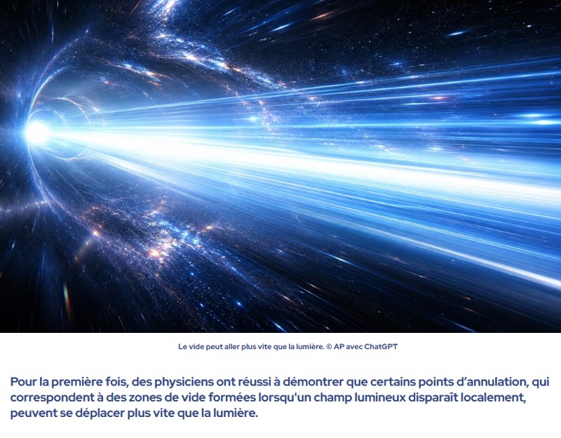 futura-sciences - Le vide peut dépasser la vitesse de la lumière : une expérience confirme une prédiction vieille de 50 ans !