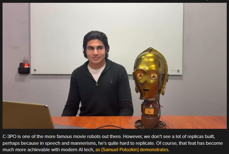 hackaday - Building A C-3PO You Can Really Talk To