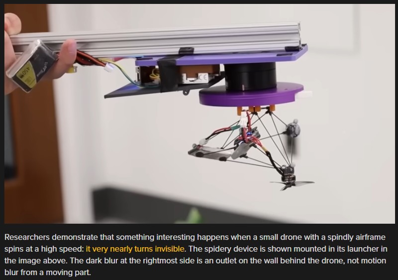 hackaday - Spidery Drone Goes Near-invisible By Spinning Really, Really Fast