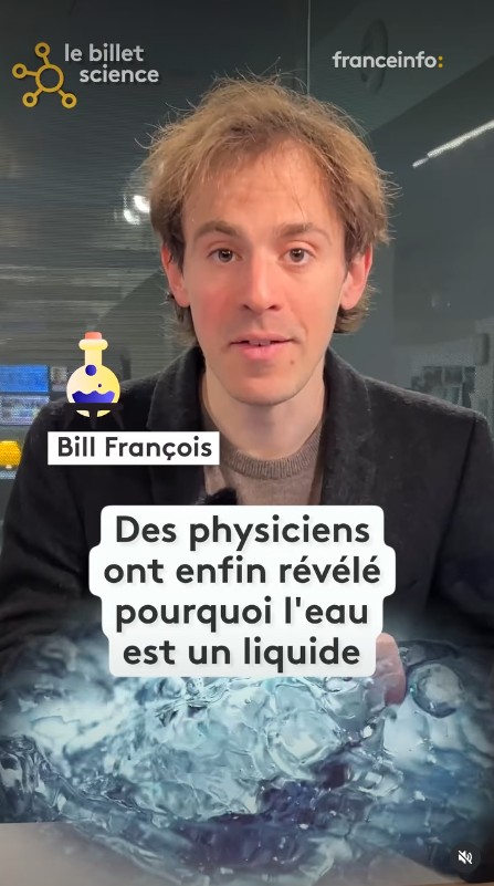 franceinfo - Des chercheurs de l’université de Stockholm ont percé l’un des plus grands secrets de l’eau, qui la distingue des autres liquides