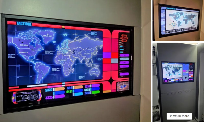 instructables - Touchscreen Interactive Multi-Map Wall Console, Star Trek LCARS Style