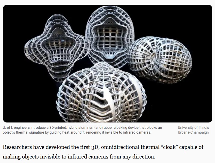 interestingengineering - New 3D-printed ‘invisibility’ cloak can hide objects from infrared cameras