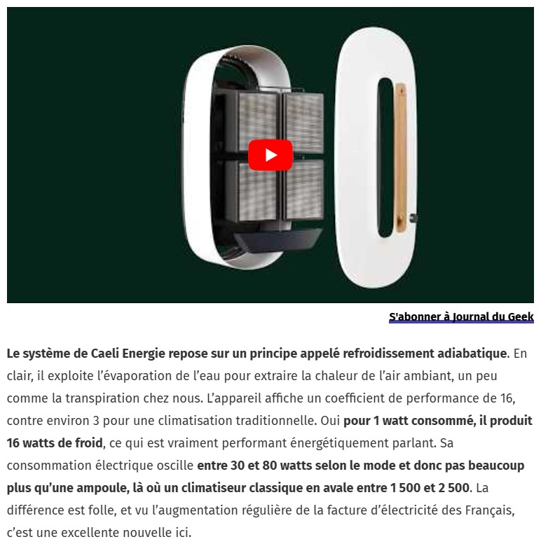 JDG - Cette clim nécessite 5 fois moins d’électricité : mais où est la contrepartie ? (spoiler, l'eau)