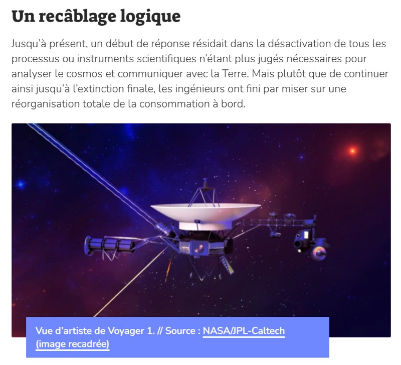 numerama - À 20 milliards de kilomètres de la Terre, le coup de poker électrique pour préserver Voyager 2 a payé