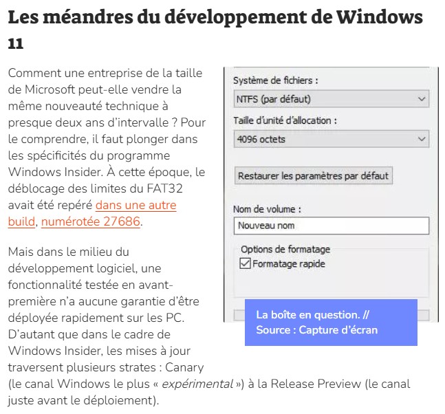 numerama - La limite de taille 32 Go pour les partitions FAT32 dans Windows va officiellement passer à 2 To