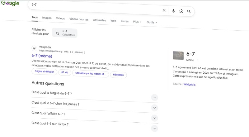 numerama - Tapez « 6-7 » dans Google