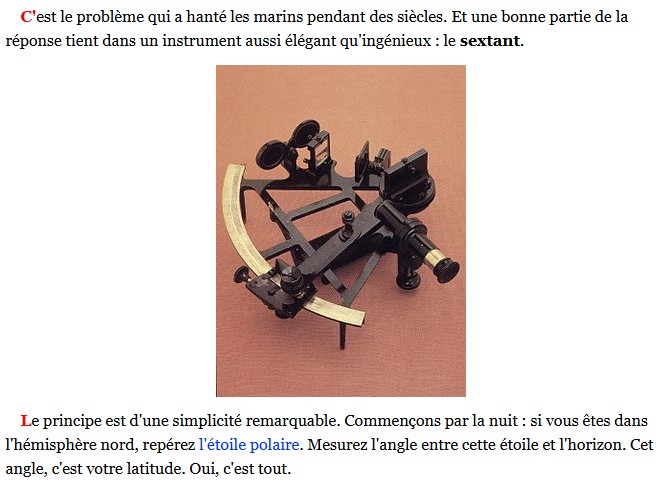 omnilogie - Le sextant Comment mesurer sa latitude en mer ?