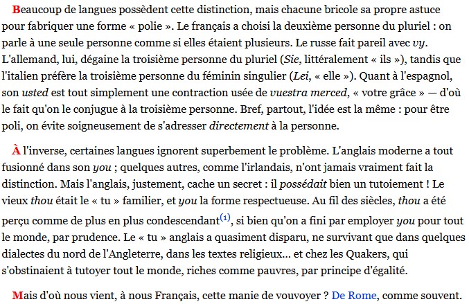 omnilogie - Vouvoiement et tutoiement