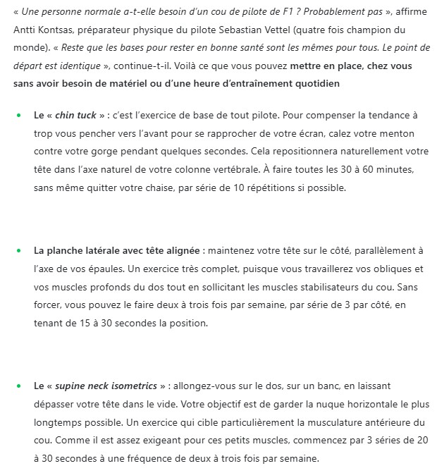presse-citron - Vous souffrez de douleurs au cou ? Appliquez ces techniques utilisées par les pilotes de Formule 1 pour vous soulager