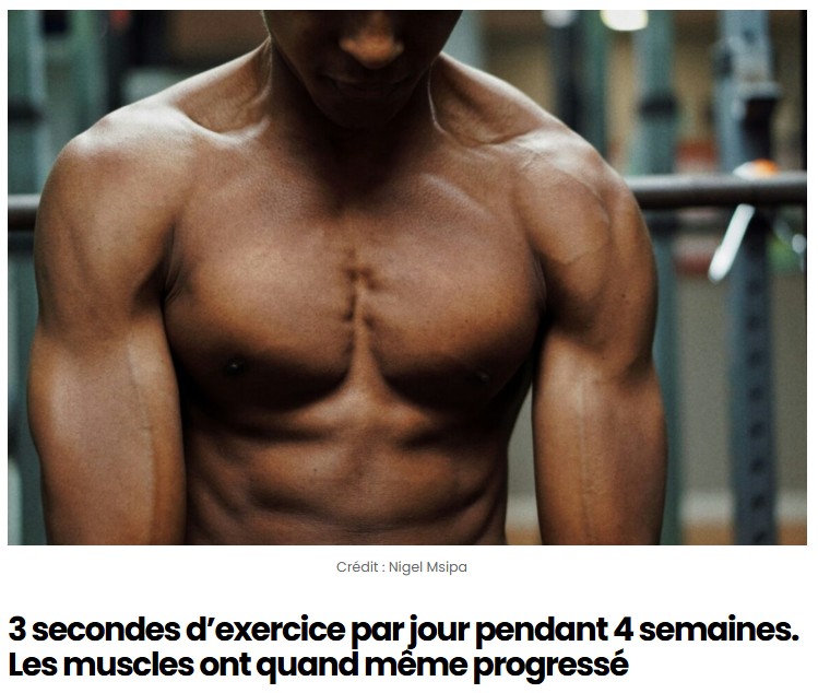 sciencepost - 3 secondes d’exercice par jour pendant 4 semaines. Les muscles ont quand même progressé