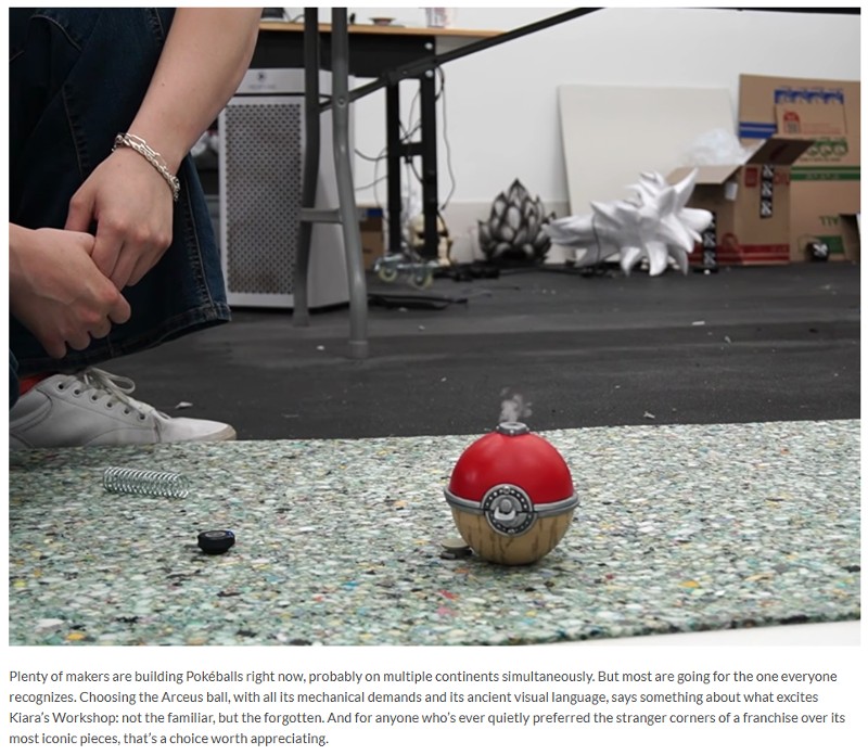 yankodesign - A Maker Spent Months Building a Pokéball That Jumps and Shoots Smoke