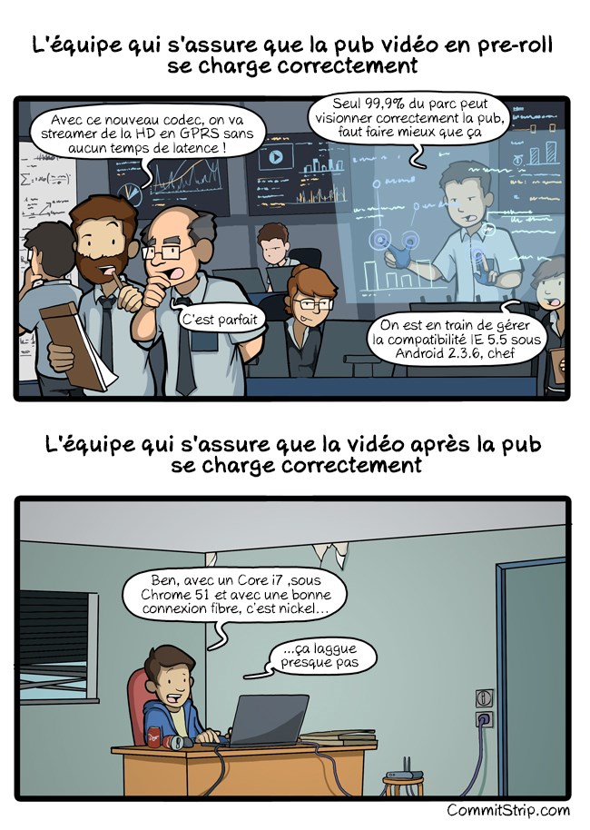 L Argent Est Le Nerf De La Guerre En Anglais Commitstrip - La pub vidéo en pre-roll (ou ben vi c'est l'argent le