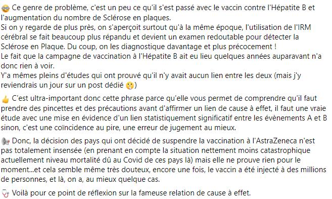 facebook.com medecinedesnuls Ce n'est pas parce que deux évènements se suivent que le second est la conséquence du premier.jpg.jpg