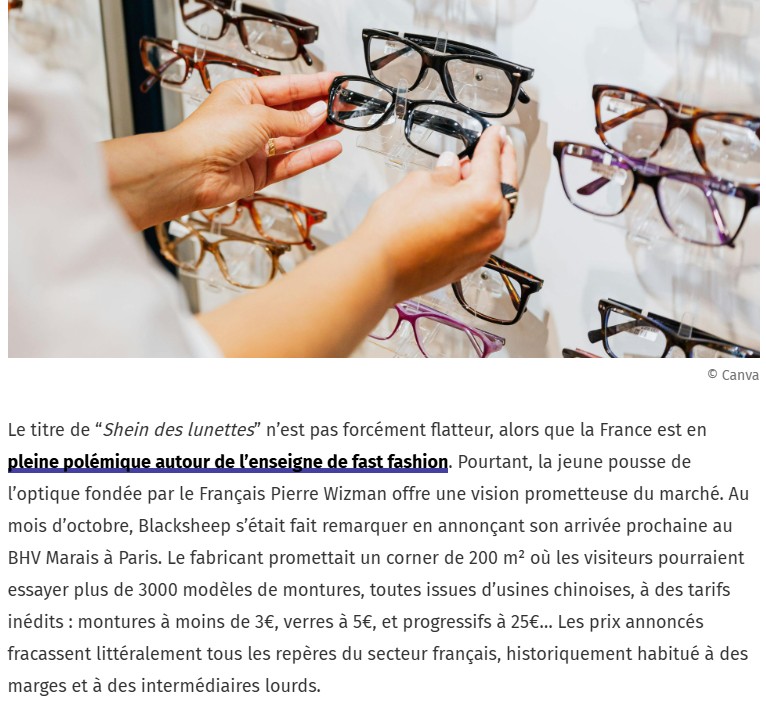 JDG - Blacksheep, le “Shein de l’optique” arrive en France et les opticiens ne sont pas prêts