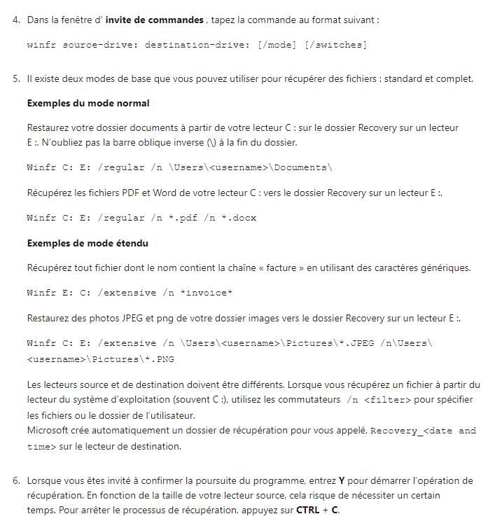 Je ne connaissais pas windows file recovery arfy z tranche du net