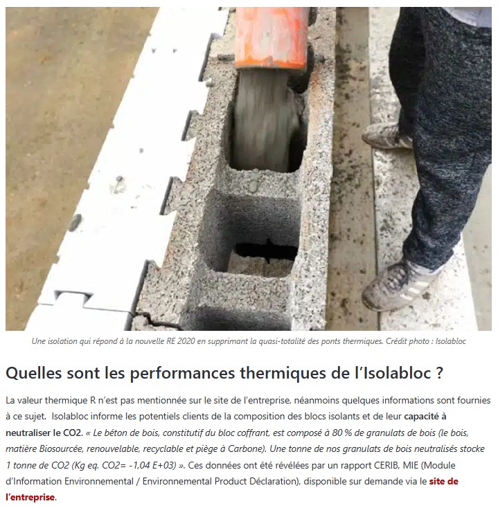 Neozone - Isolabloc, une brique LEGO en béton bois-ciment pour construire des maisons sans chauffage