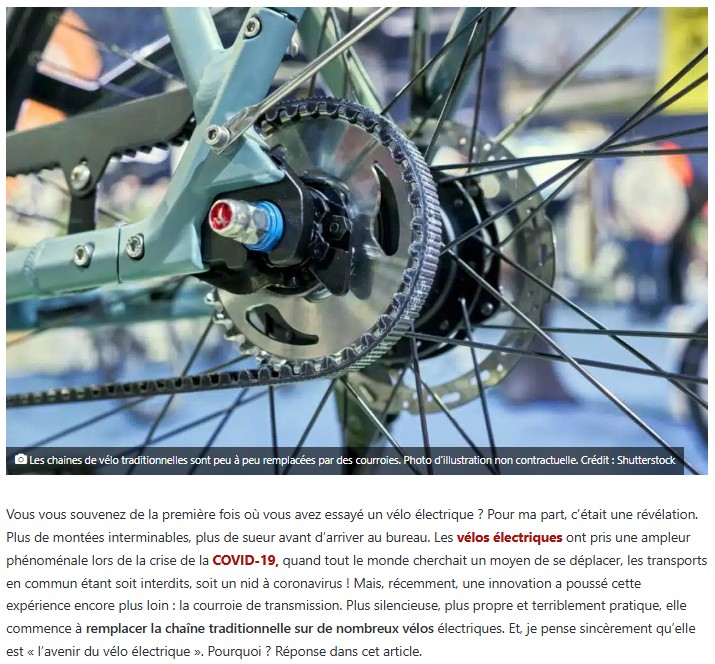 Neozone - Remplacer la chaîne de vélo par une courroie