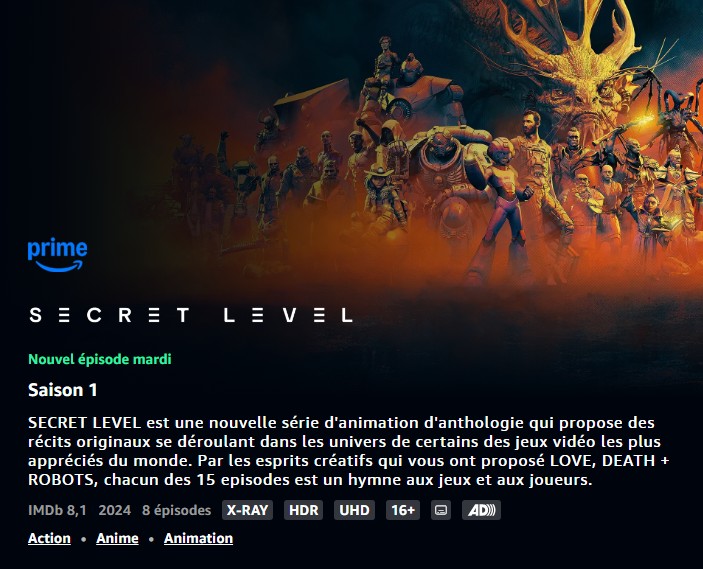 Prime video - SECRET LEVEL
