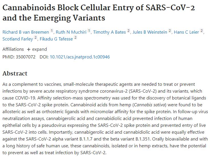 pubmed.ncbi.nlm.nih.gov Cannabinoids Block Cellular Entry of SARS-CoV-2 and the Emerging Variants.jpg