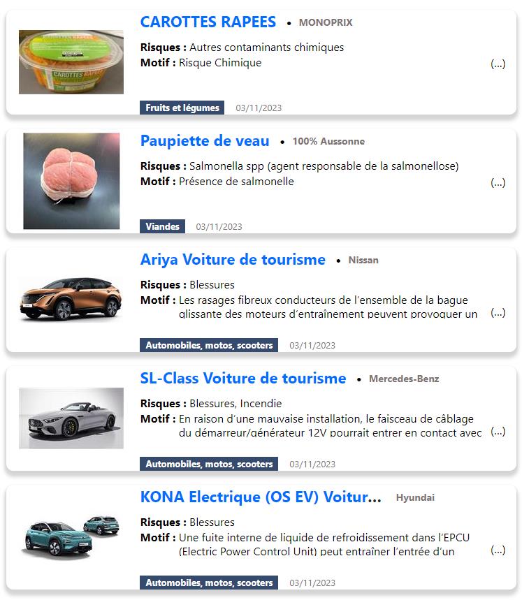 rappel.conso - le sisite officiel des rappels de produits - Arfy'z ...