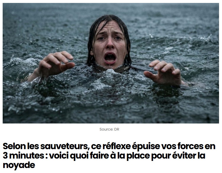 sciencepost - Selon les sauveteurs, ce réflexe épuise vos forces en 3 minutes : voici quoi faire à la place pour éviter la noyade