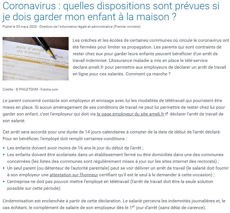 service-public.fr - Coronavirus - quelles dispositions sont prévues si je dois garder mon enfant à la maison.jpg