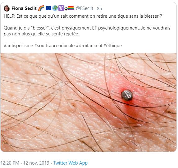 twitter.com FSeclit HELP Est ce que quelqu'un sait comment on retire une tique sans la blesser.jpg