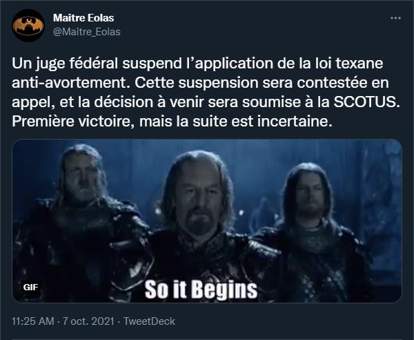 twitter.com Maitre_Eolas juge fédéral suspend l’application de la loi texane anti-avortement.jpg