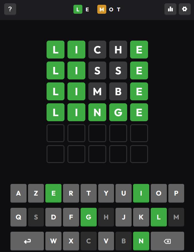 wordle.louan.me  Le Mot  un Wordle en français  Arfy'z tranche du Net